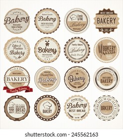 Set of vintage bakery labels
