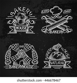 Set of vintage bakery labels, badges and design elements