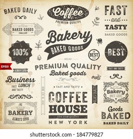 Set of Vintage Bakery Logo Badges and Labels for Retro Design