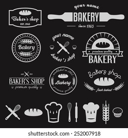 Set of vintage bakery logos, labels, badges and design elements