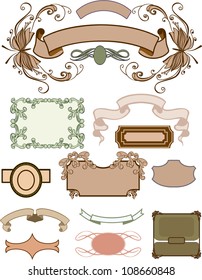 set of vintage banners