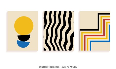 set of vintage banners  background with  colorful stripes 
