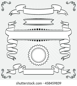 Set Of Vintage Banners and Borders . Vector illustration