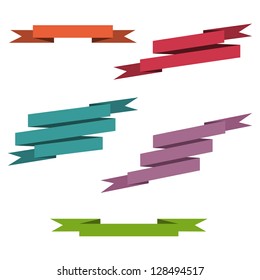 Set of vintage banners isolated on a white background. Vector illustration.