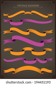 Conjunto de banners antiguos. Ilustración vectorial.