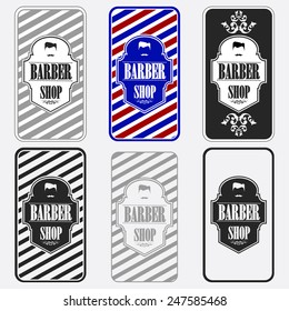 Set of vintage barber shop logo graphics and icons