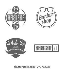 Set of vintage barber shop logo, labels, badges and design element