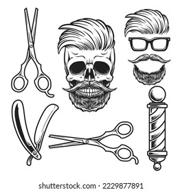 Set of vintage barbershop emblems, gentleman logo, labels, badges, logos. Layered. visit my portfolio for more barber shop designs .