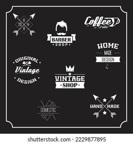 Set of vintage barbershop emblems, gentleman logo, labels, badges, logos. Layered. visit my portfolio for more barber shop designs