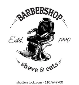 Set of vintage barbershop emblems, labels, badges, logos. Isolated on white background. Vector illustration