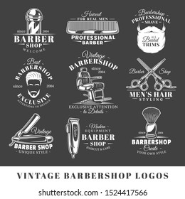 Set of vintage barbershop labels