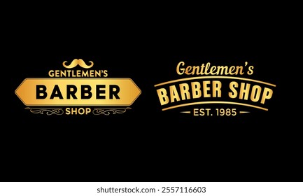 Set of vintage barbershop labels. Templates for the design of logos and emblems. Collection of barbershop symbols - razor, pole, scissors. Vector illustration.
Vector Formats