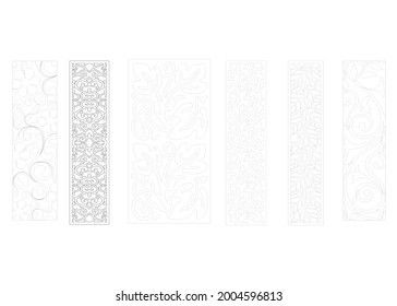 Set of vintage baroque ornament, corner. Retro pattern antique style acanthus. Decorative design carving element