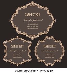 Set of vintage baroque style frames for your design. 
