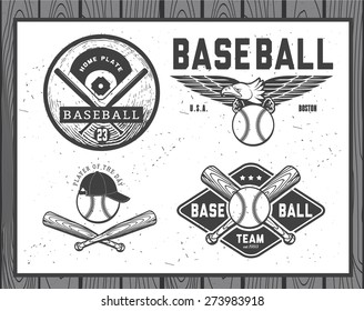 Set of vintage baseball badges