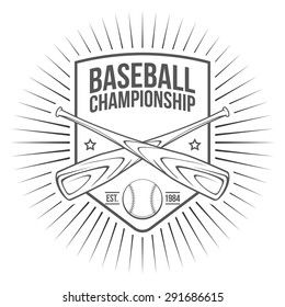 Set of vintage baseball labels and badges. Vector illustration