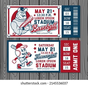 Set of vintage baseball tickets