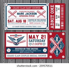 Set of vintage baseball tickets - Shutterstock ID 259570511