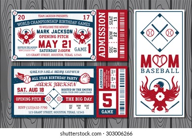 Set of vintage baseball tickets