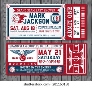 Set of vintage basketball tickets