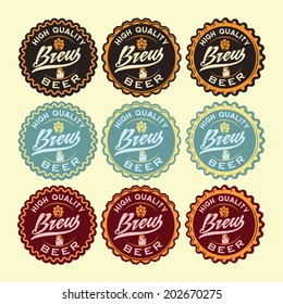 set of vintage beer labels