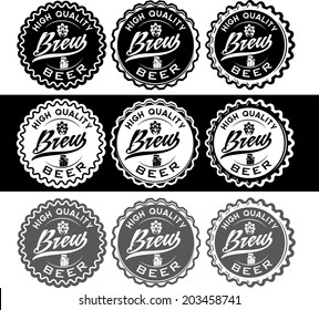 set of vintage beer labels