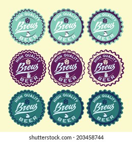 set of vintage beer labels