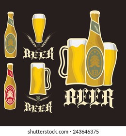 set of vintage beer labels