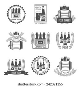 Set of vintage beer labels and design elements