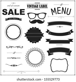 Set Of Vintage Black Badges, Vector Illustration