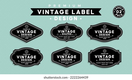 Set von Vintage Black Label Vectordesign Elements für Identity, Verpackung, Logos, Labels und Badges-Pack 02