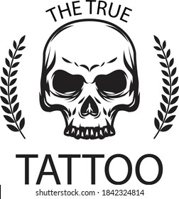 Set of vintage black and white tattoo elements isolated on white background