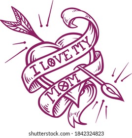 Set of vintage black and white tattoo elements isolated on white background
