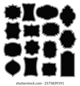 	
Set of vintage blank label vector	
