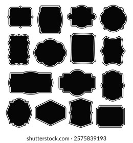 	
Set of vintage blank label vector	
