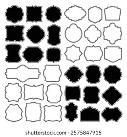 Set of vintage blank label vector