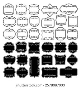 Set of vintage blank label vector