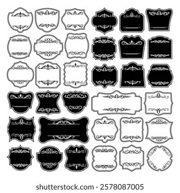 Set of vintage blank label vector
