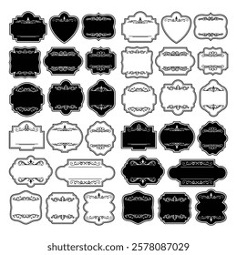 Set of vintage blank label vector