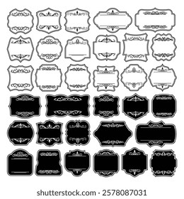 Set of vintage blank label vector