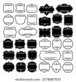 Set of vintage blank label vector