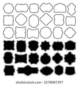 Set of vintage blank label vector	