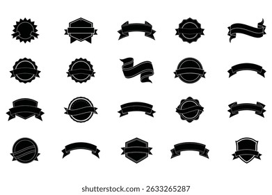 Set of vintage blank ribbons vector 