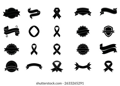Set of vintage blank ribbons vector 