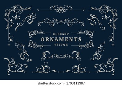 Set of Vintage border element