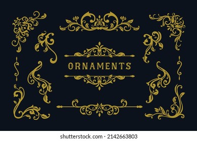 Set of Vintage border element