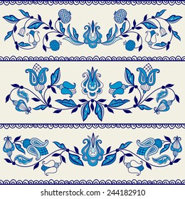 Set of vintage borders. Could be used as divider, frame, etc. Elements. Vignettes