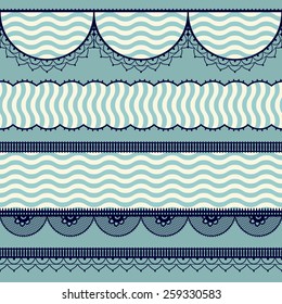 Set of vintage borders. Could be used as divider, frame, etc