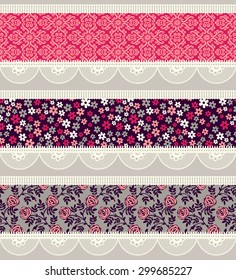 Set of vintage borders. Could be used as divider, frame, etc
