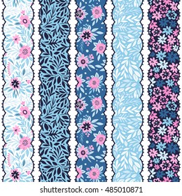 Set of vintage borders. Could be used as divider, frame, etc. Seamless pattern. Patchwork